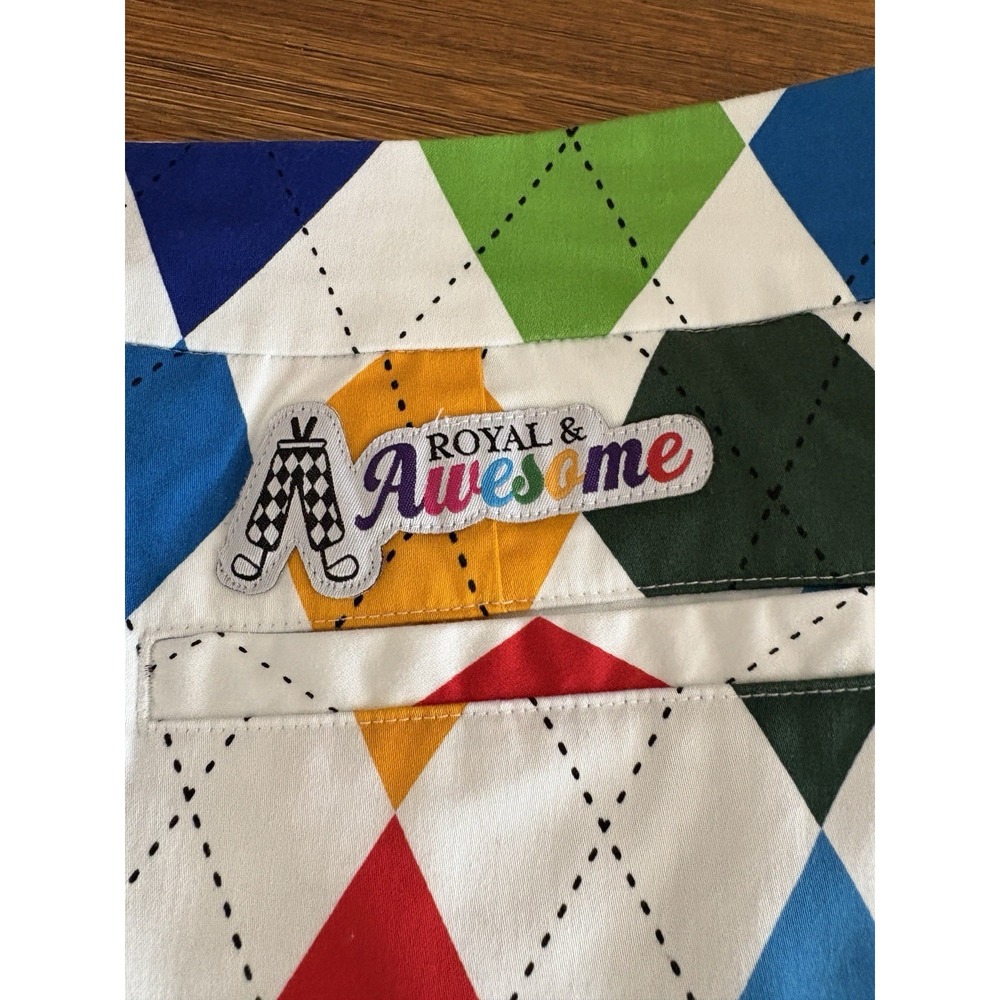 Royal and Awesome Womens Size 12 Golf Skort King of Diamonds Argyle Skirt - Picture 3 of 16